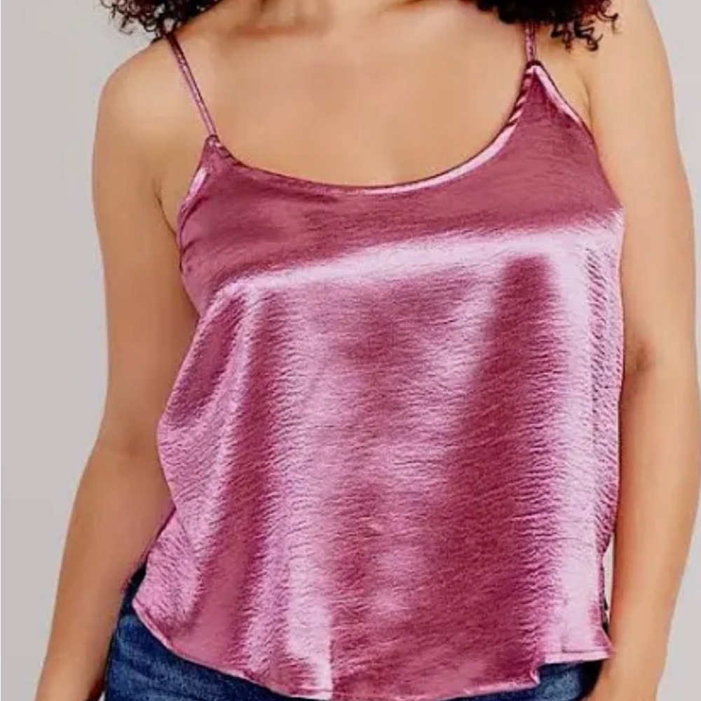 Old Navy Rose Pink Satin Cami with Adjustable Straps